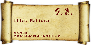 Illés Melióra névjegykártya